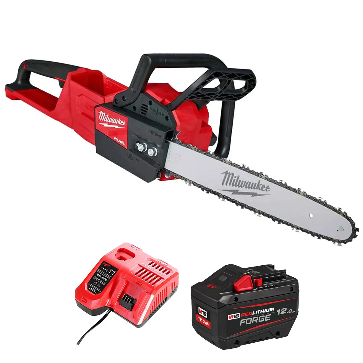 Milwaukee M18fchs-0 18V Fuel Brushless Chainsaw With 1 X 12.0Ah Battery & Charger 1