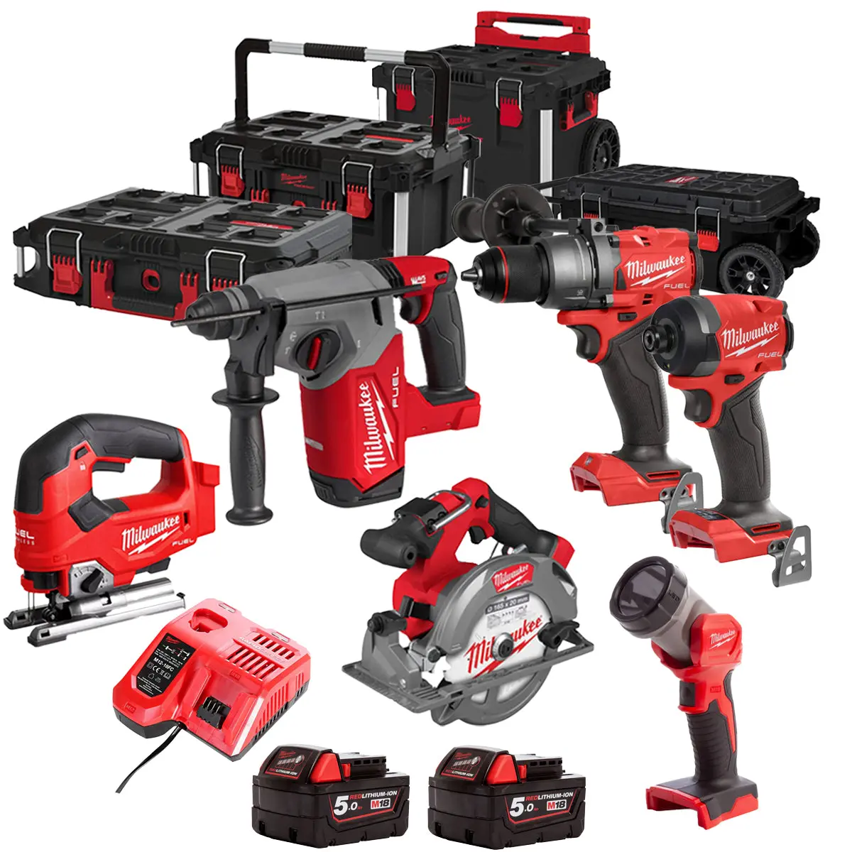 Milwaukee 18V 6 Piece Power Tool Kit With 2 X Batteries T4tkitm - 18505 1