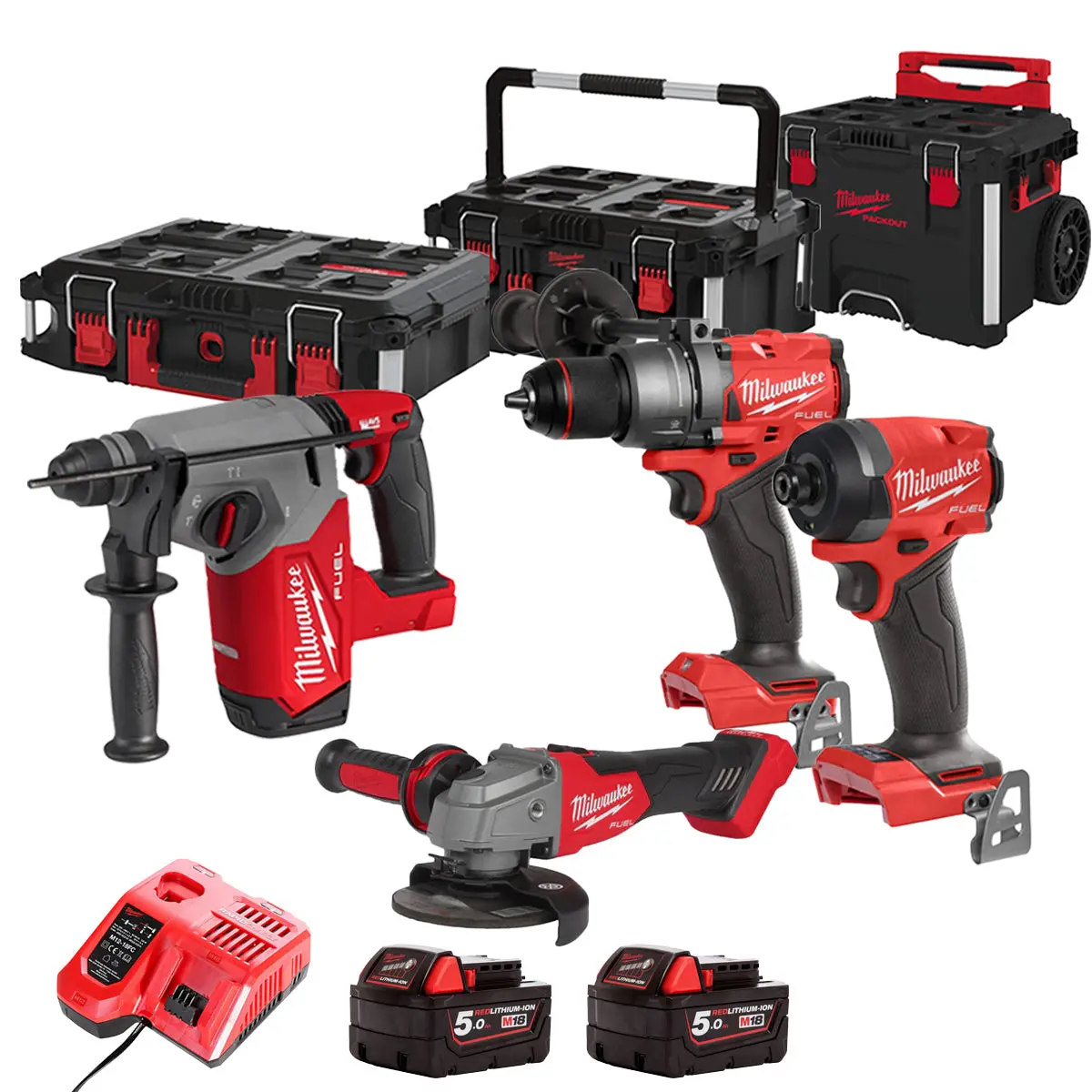 Milwaukee 18V 4 Piece Power Tool Kit With 2 X Batteries T4tkitm - 18506 1