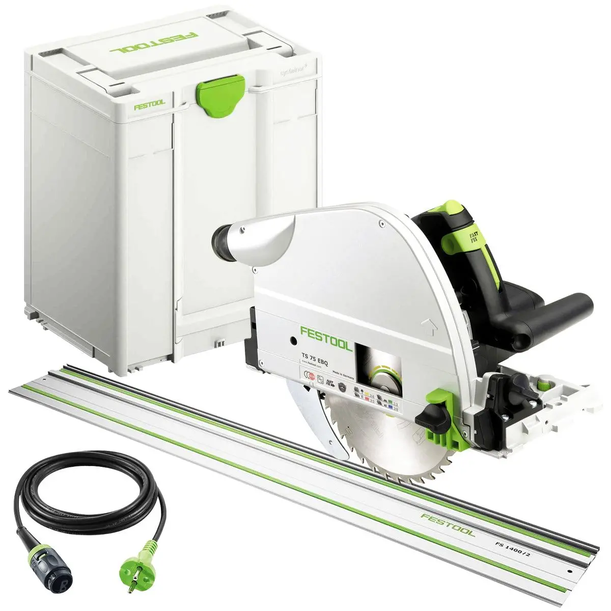 Festool Ts 75 Ebq-Plus 230V Gb Circular Plunge Cut Saw - 576114 With 1 X Guide Rail Fs 1400/2 1