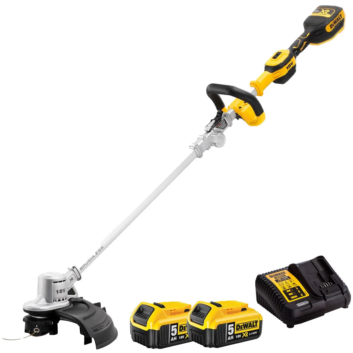 Dewalt Dcmst561n 18V Xr Brushless String Trimmer With 2 X 5.0Ah Battery & Charger 1