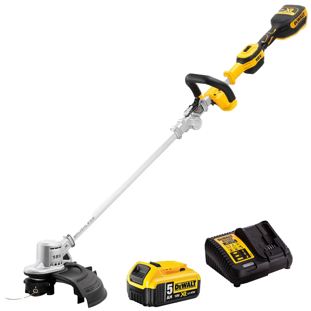 Dewalt Dcmst561n 18V Xr Brushless String Trimmer With 1 X 5.0Ah Battery & Charger 1