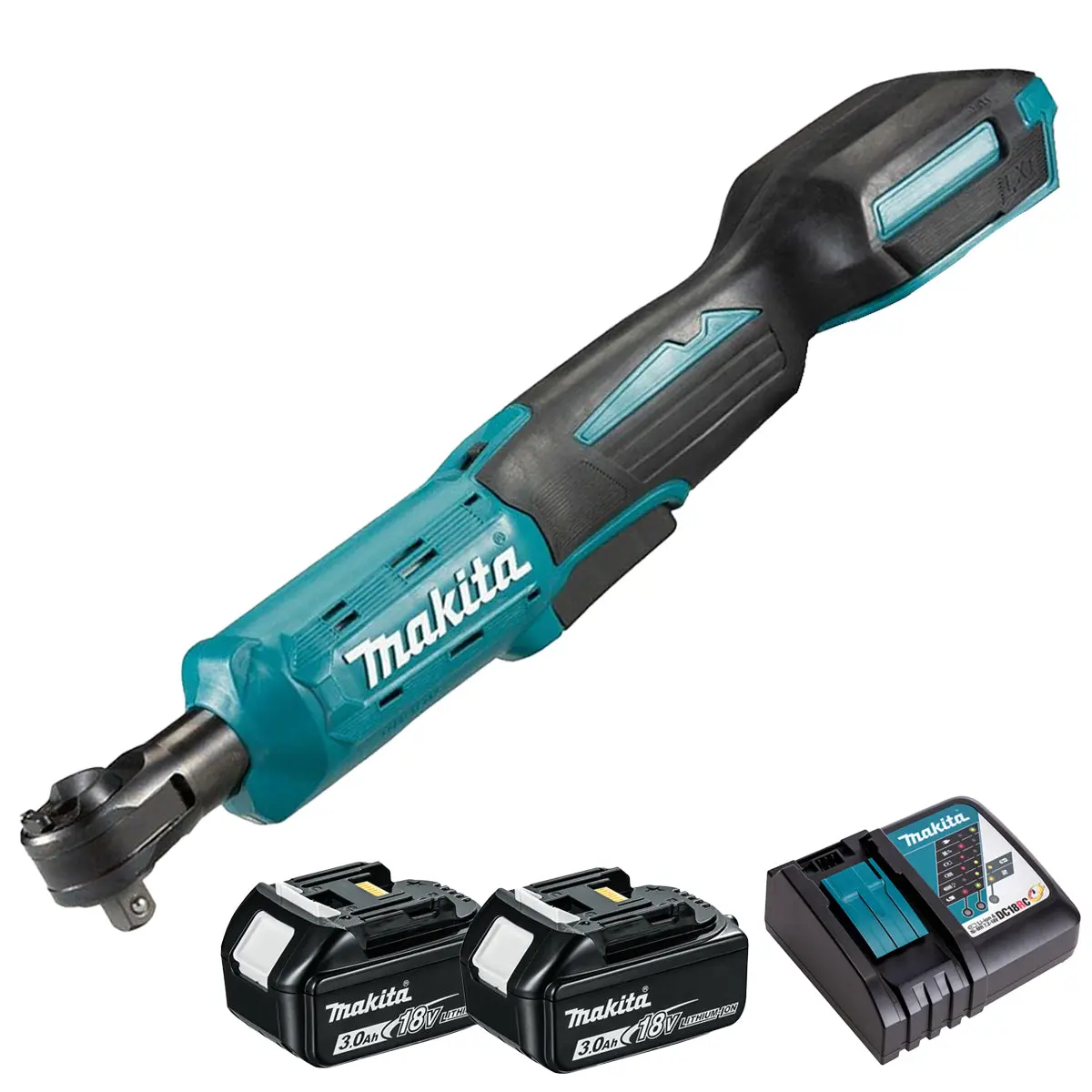 Makita Dwr180z 18V Ratchet Wrench With 2 X 3.0Ah Battery & Charger 1