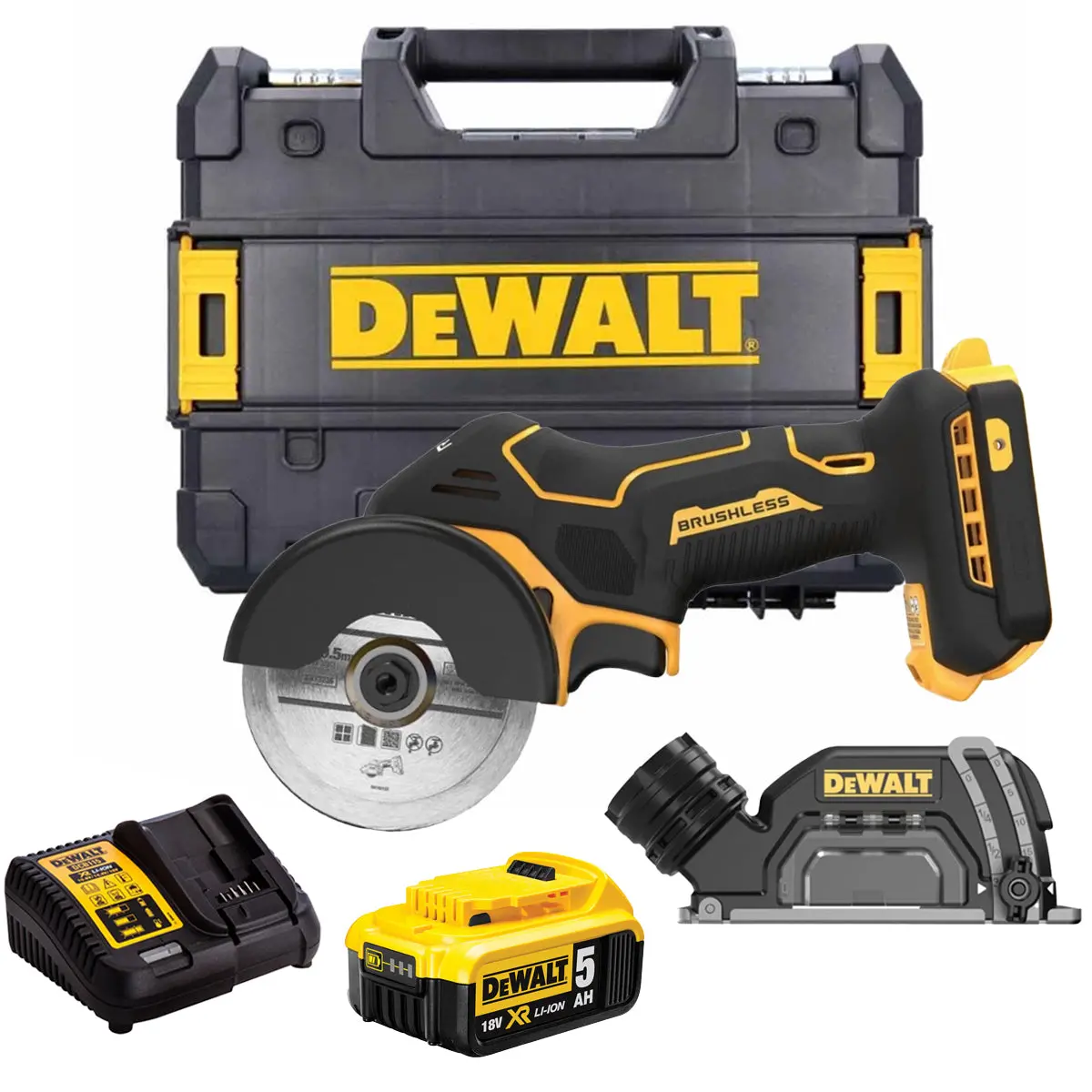 Dewalt Dcs438nt 18V Xr Brushless 76Mm Cut Off Saw With 1 X 5.0Ah Battery Charger & Case 1