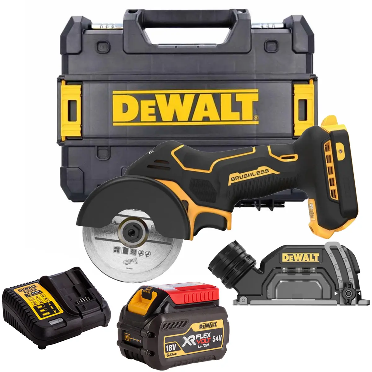 Dewalt Dcs438nt 18V Xr Brushless 76Mm Cut Off Saw With 1 X 6.0Ah Battery Charger & Case 1