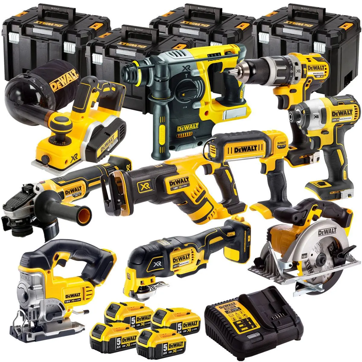 Dewalt Dck665p3t18 18V 10 Piece Power Tool Kit With 4 X 5.0Ah Batteries 1