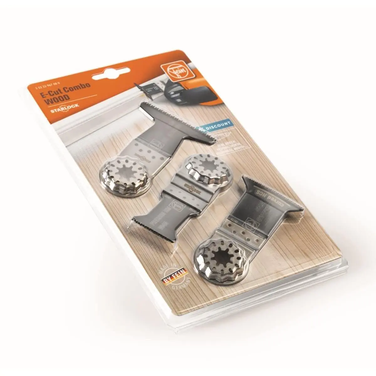 Fein 3 Piece Starlock Wood E-Cut Saw Multi-Tool Blades Combo Set 35222967080 2