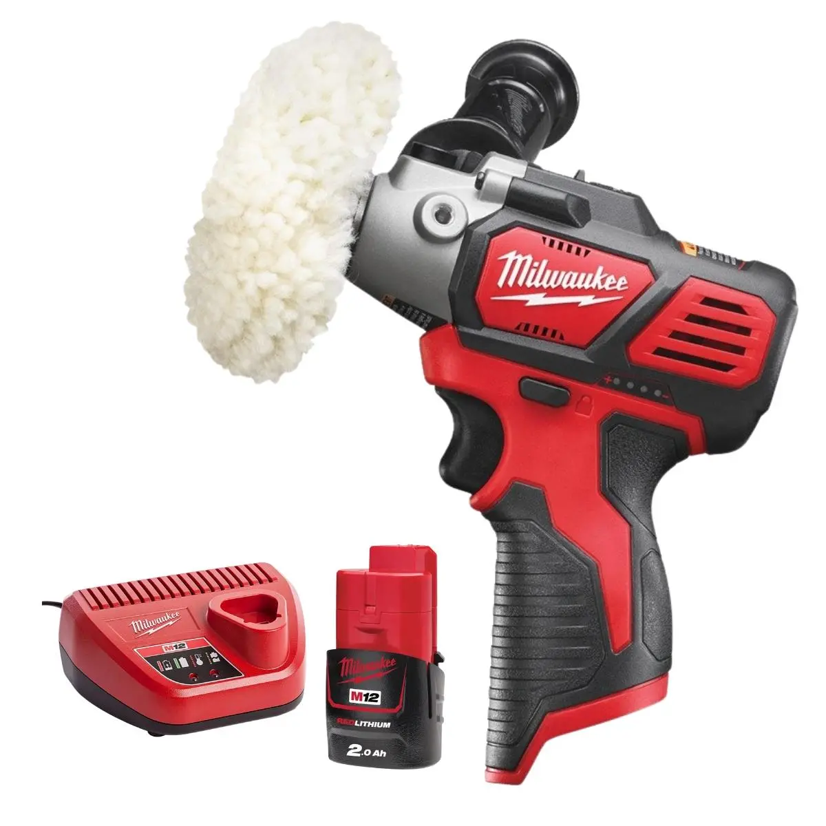 Milwaukee M12bps-0 12V Compact Polisher / Sander With 1 X 2.0Ah Battery & Charger 1