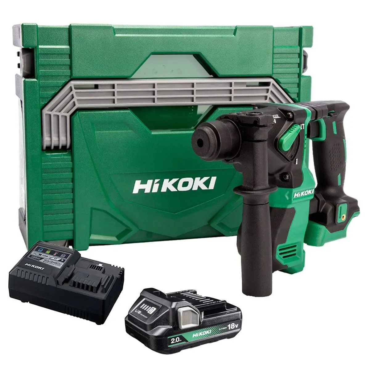 Hikoki Dh18dpaj3z 18V Brushless Sds+ Rotary Hammer With 1 X 2.0Ah Battery Charger & Case 1