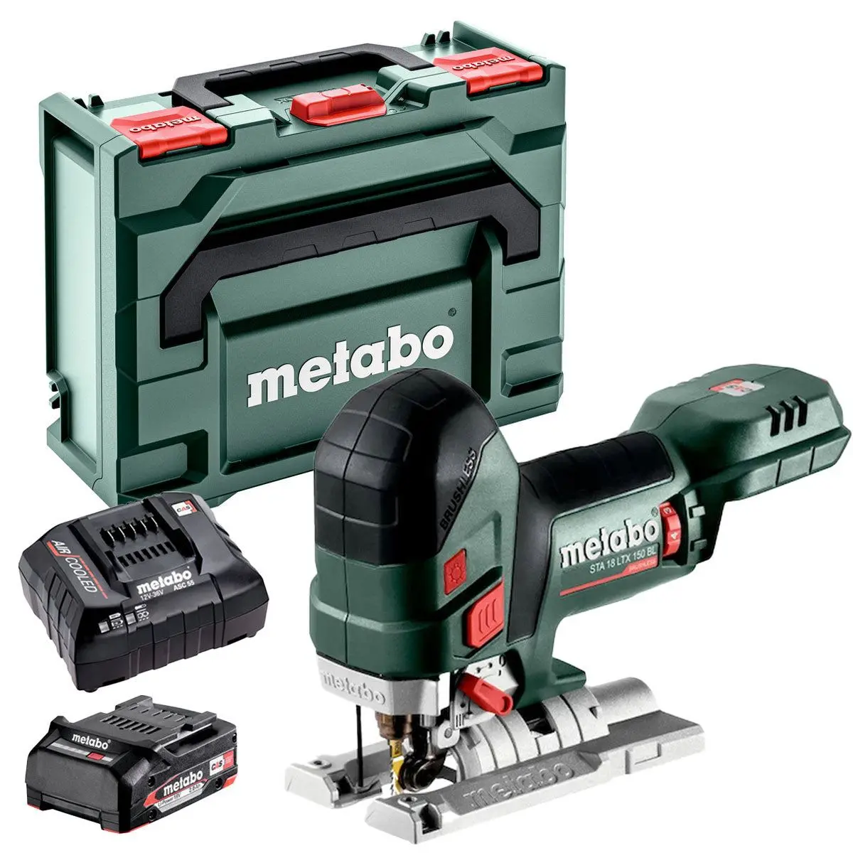Metabo Sta 18 Ltx 150 Bl 18V Brushless Body Grip Jigsaw With 1 X 2.0Ah Battery Charger & Metabox 1