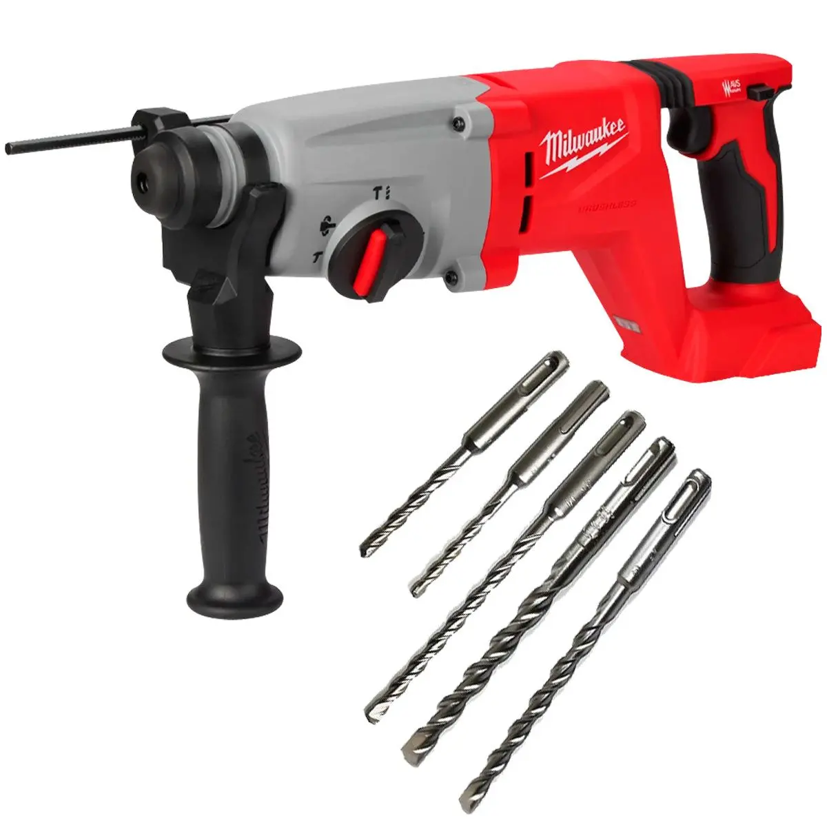 Milwaukee M18blhacd26-0 18V Brushless Sds+ D-Handle Rotary Hammer Drill With 5 Piece Drill Bit Set 1