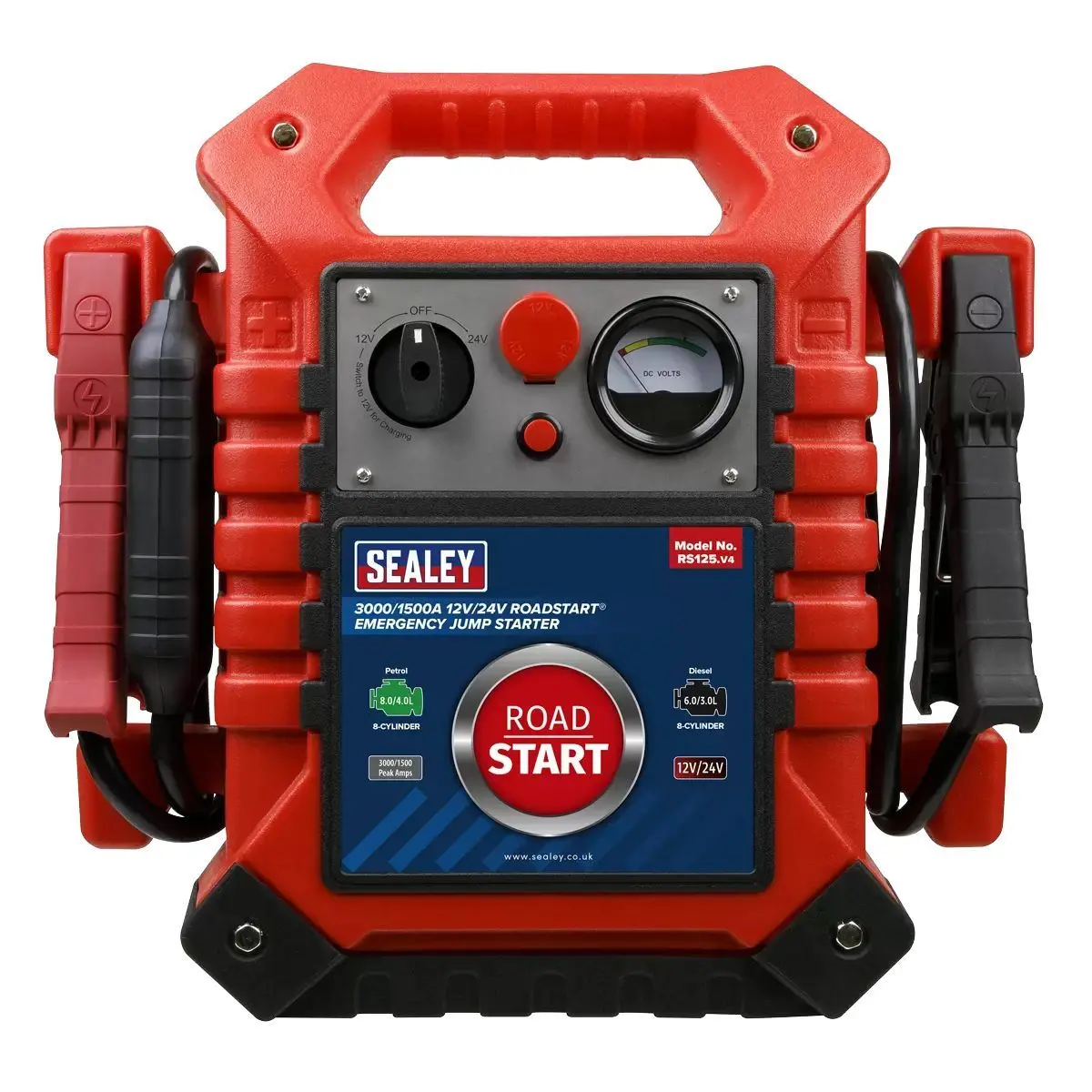 Sealey Rs125 Roadstart Emergency Power Pack 12/24V 3000/1500 Peak Amps 1