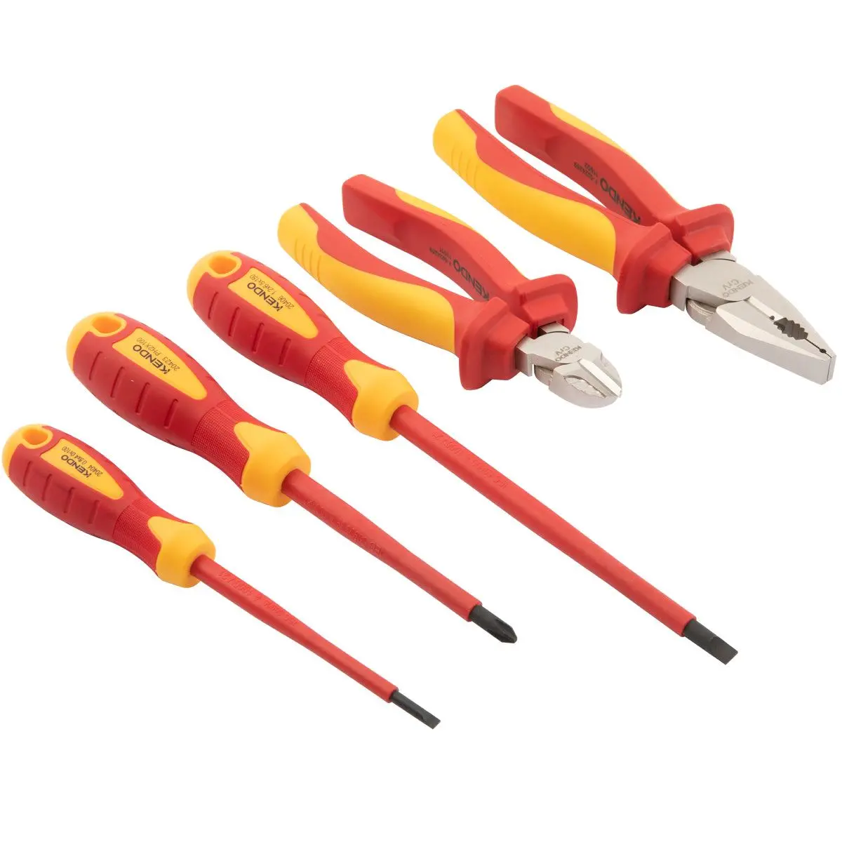 Kendo Vde Plier & Screwdriver Set 5 Pieces 1