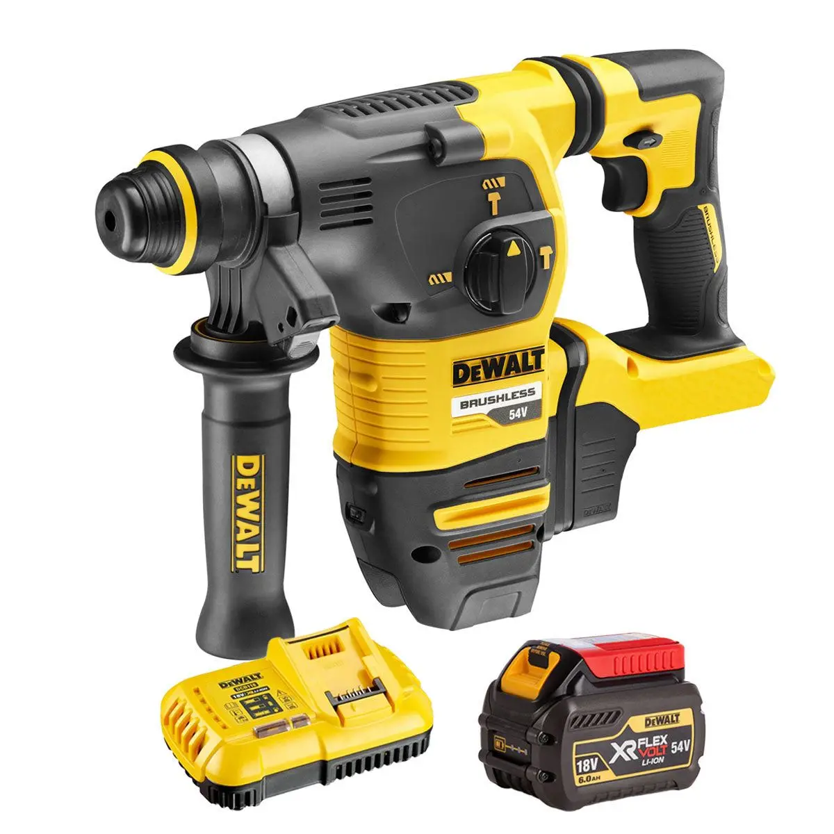 Dewalt Dch333n 54V Xr Flexvolt Brushless Sds Plus Hammer Drill With 1 X 6.0Ah Battery & Charger 1