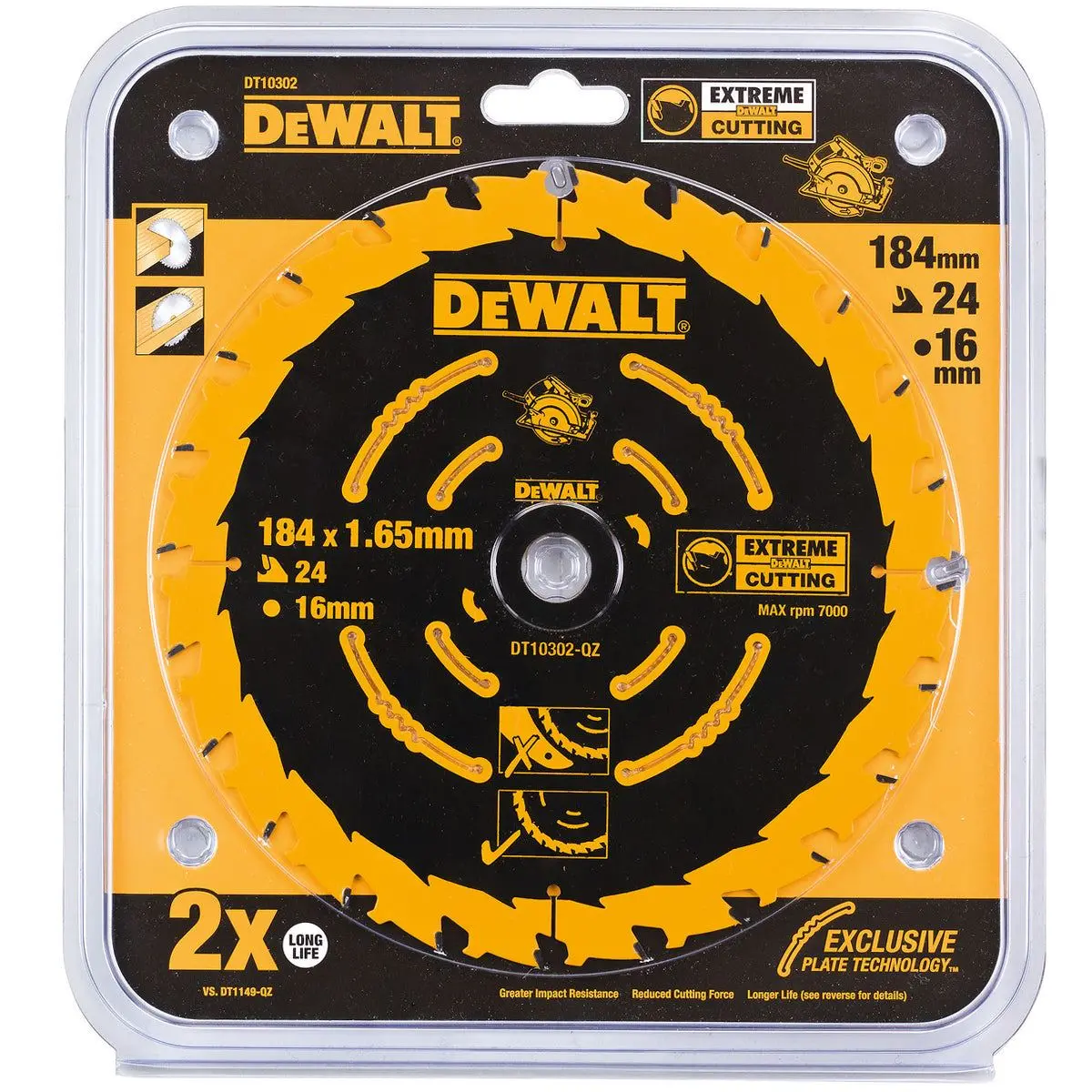 Dewalt Dt10302-Qz 184Mm Extreme Framing Circular Saw Blade 24T 2