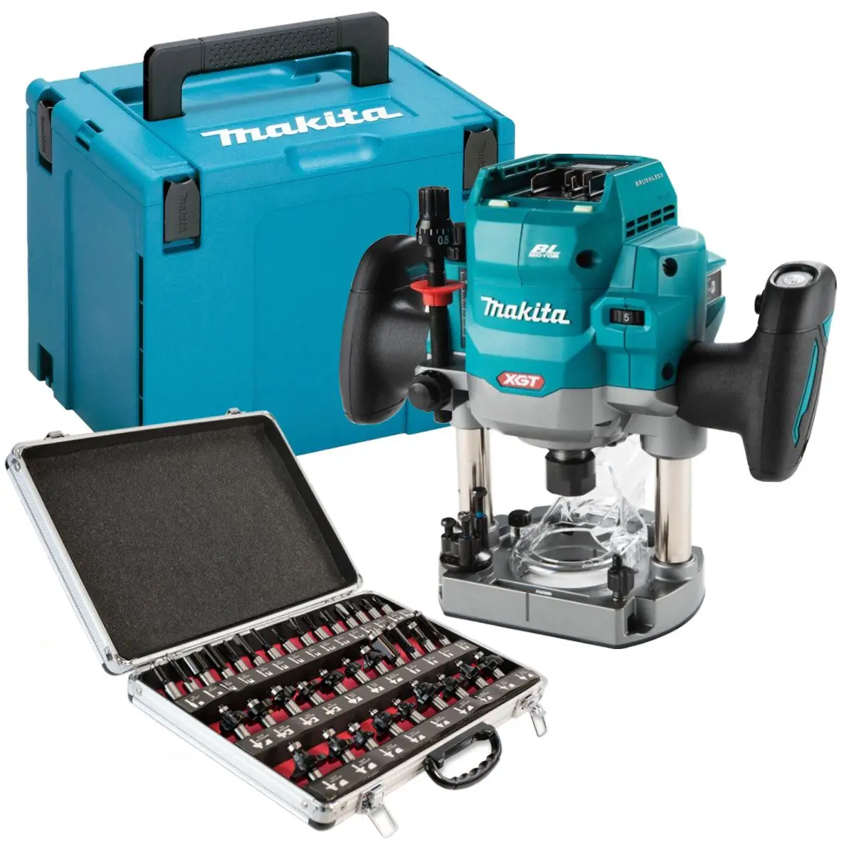 Makita Rp001gz02 40V Xgt Brushless 1/2" Router With 35 Piece Cutter Set & Case 1