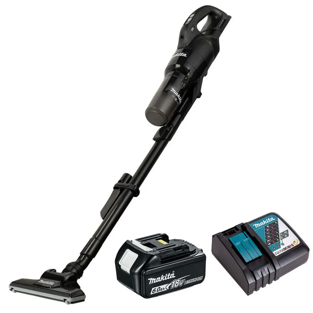 Makita Dcl286fzb 18V Black Lxt Brushless Vacuum Cleaner With 1 X 6.0Ah Battery & Charger 1