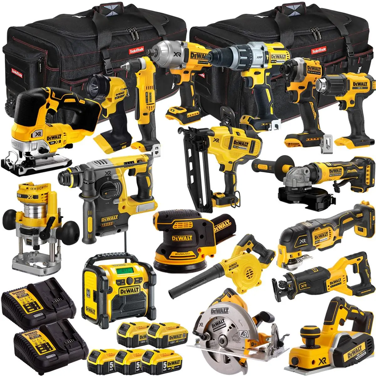 Dewalt 18V 18 Piece Combo Kit With 5 X Batteries & Charger T4tkit-1127 1