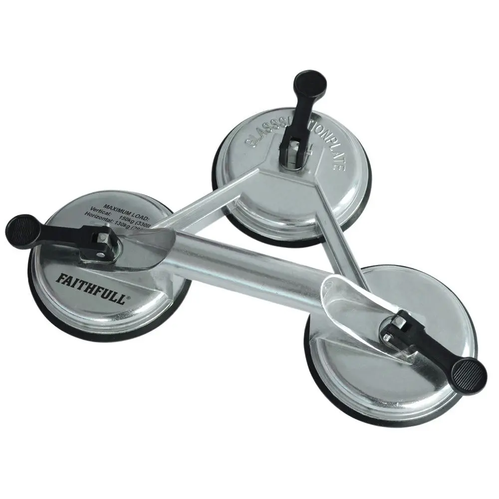 Faithfull Faisucpad3p Triple Pad Aluminium Pro Suction Lifter 1