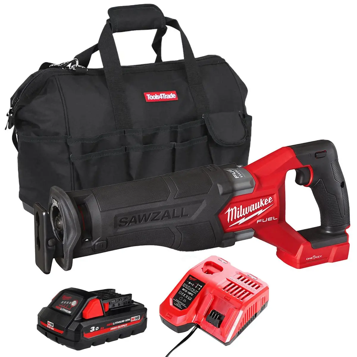 Milwaukee M18onefsz-0 M18 Fuel 18V One-Key Sawzall With 1 X 3.0Ah Battery Charger & Bag 1