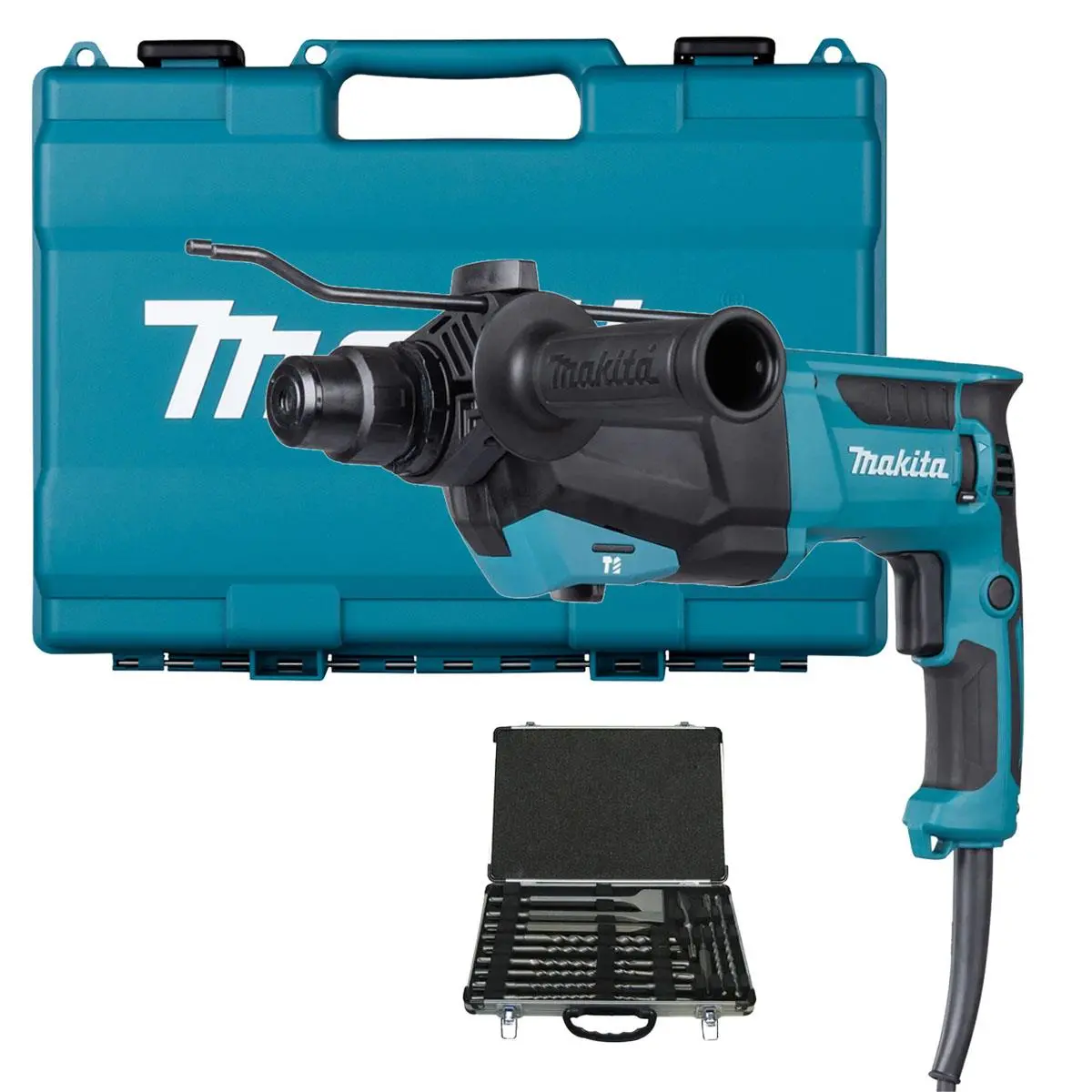 Makita Hr2670/1 26Mm Sds+ Rotary Hammer Drill With D-21200 17 Piece Drill Bit Set 1