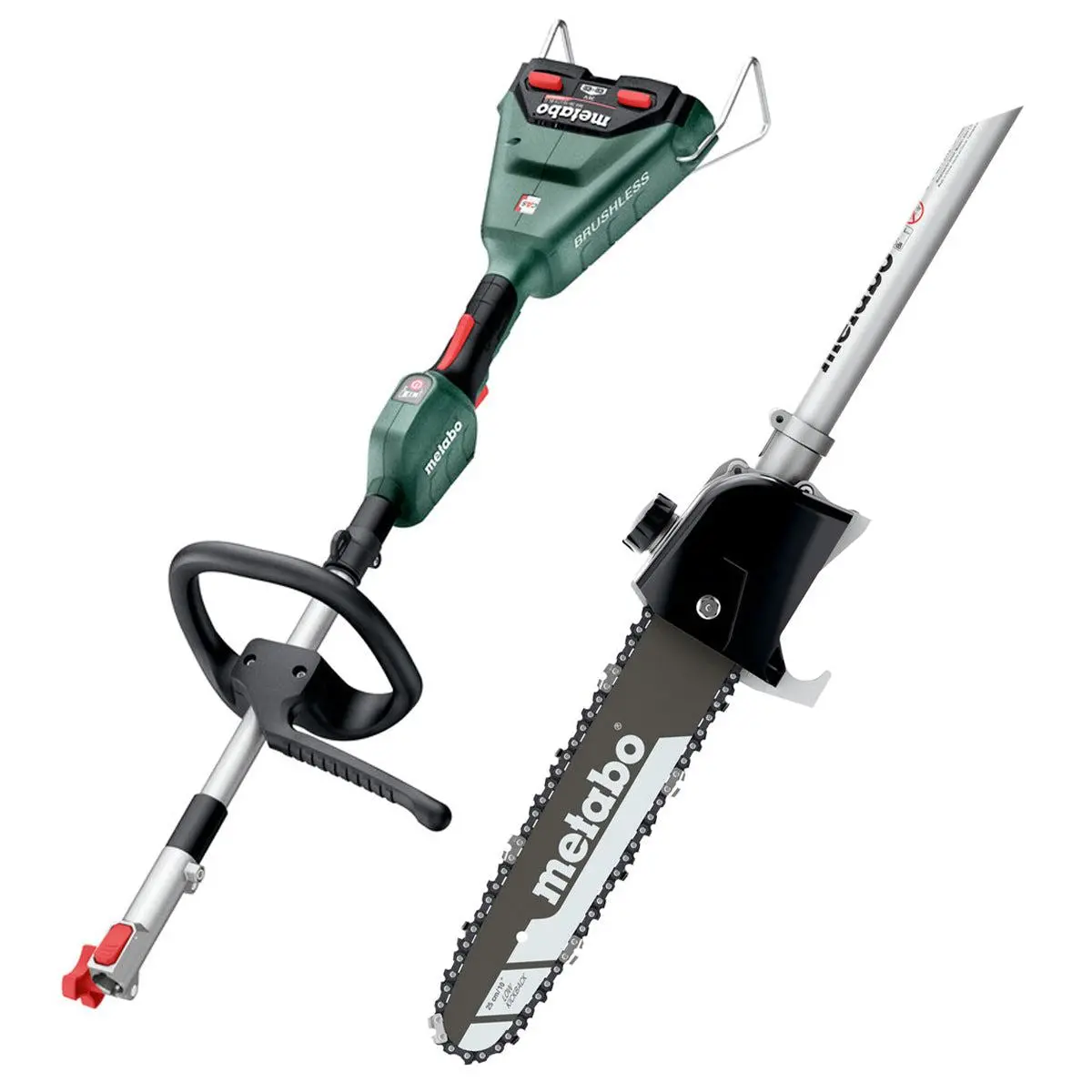 Metabo Ma 36-18 Ltx Bl Q 36V Brushless Split Shaft Multi Tool With Telescopic Pole Chainsaw Attachment 1