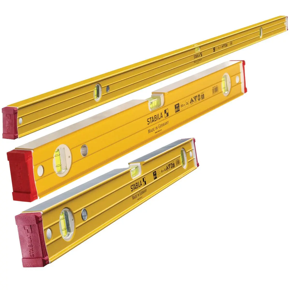 Stabila 96-2 Double Plumb Section Level 600Mm, 1200Mm And 1800Mm Triple Pack 1