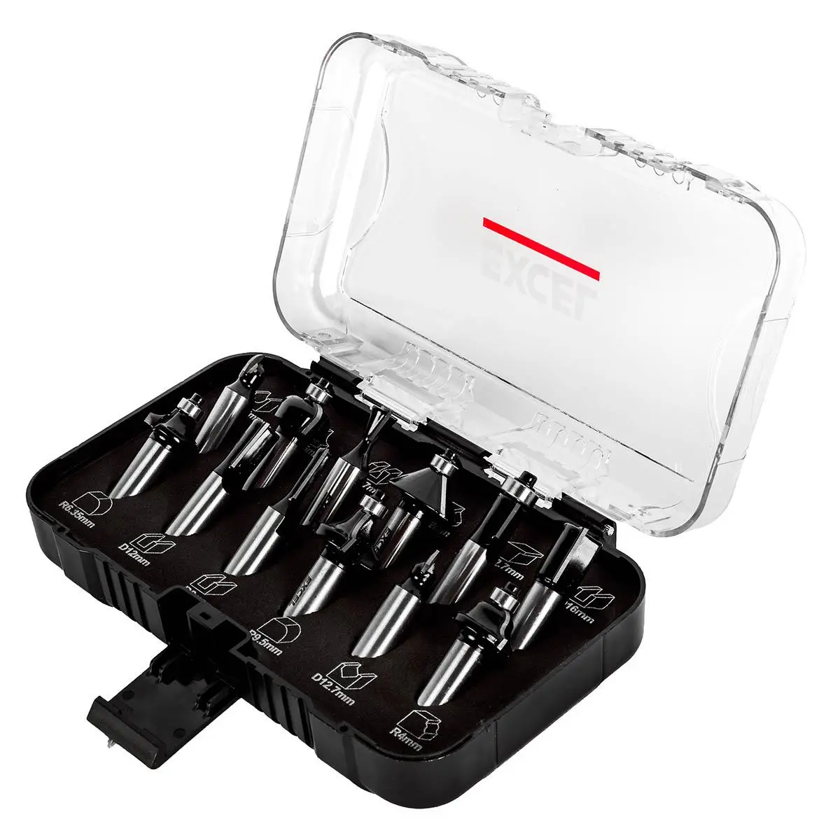 Excel 1/2In Shank Tct Router Cutter Bit 12 Piece Set 1
