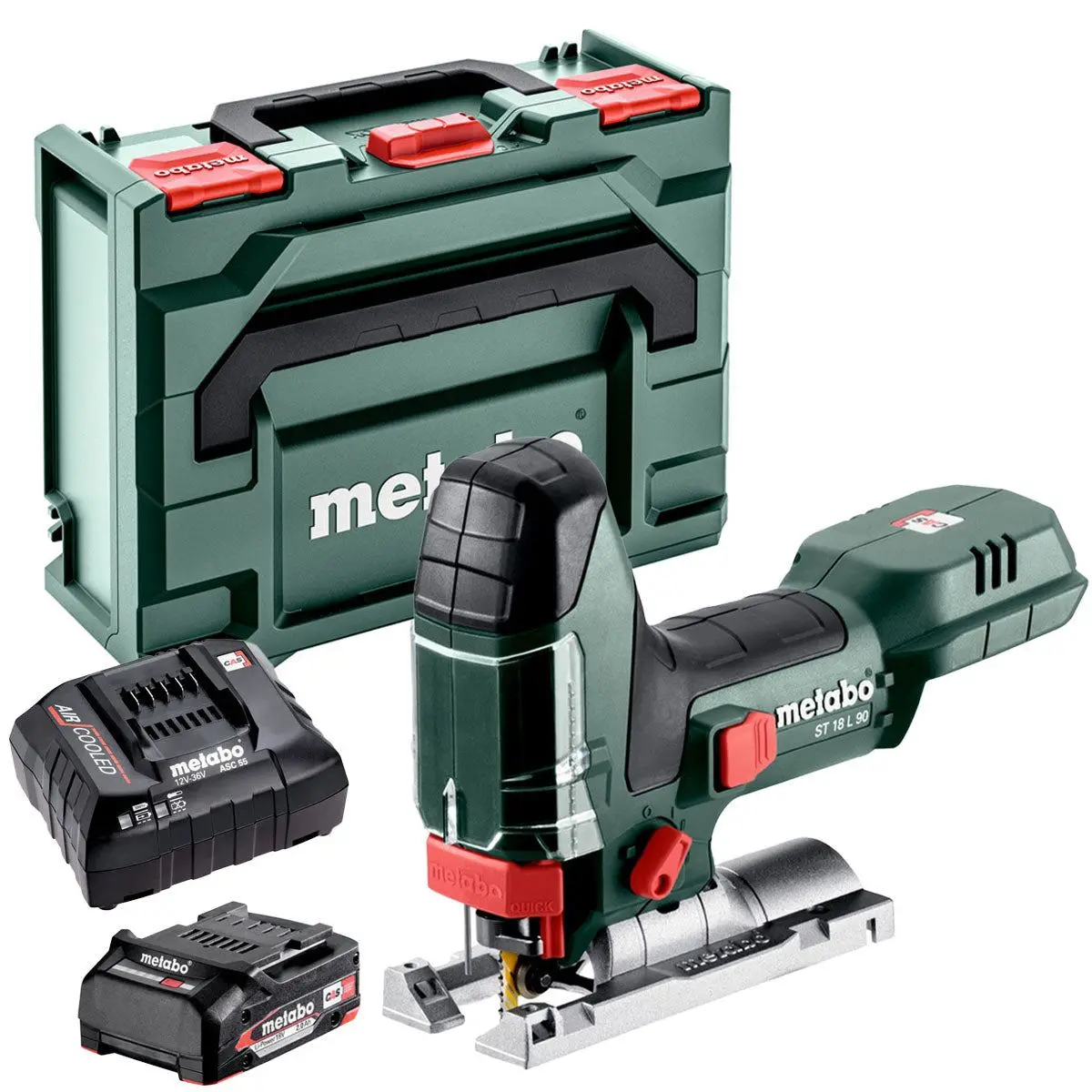 Metabo St 18 L 90 18V Body Grip Jigsaw With 1 X 2.0Ah Battery Charger & Metabox 1