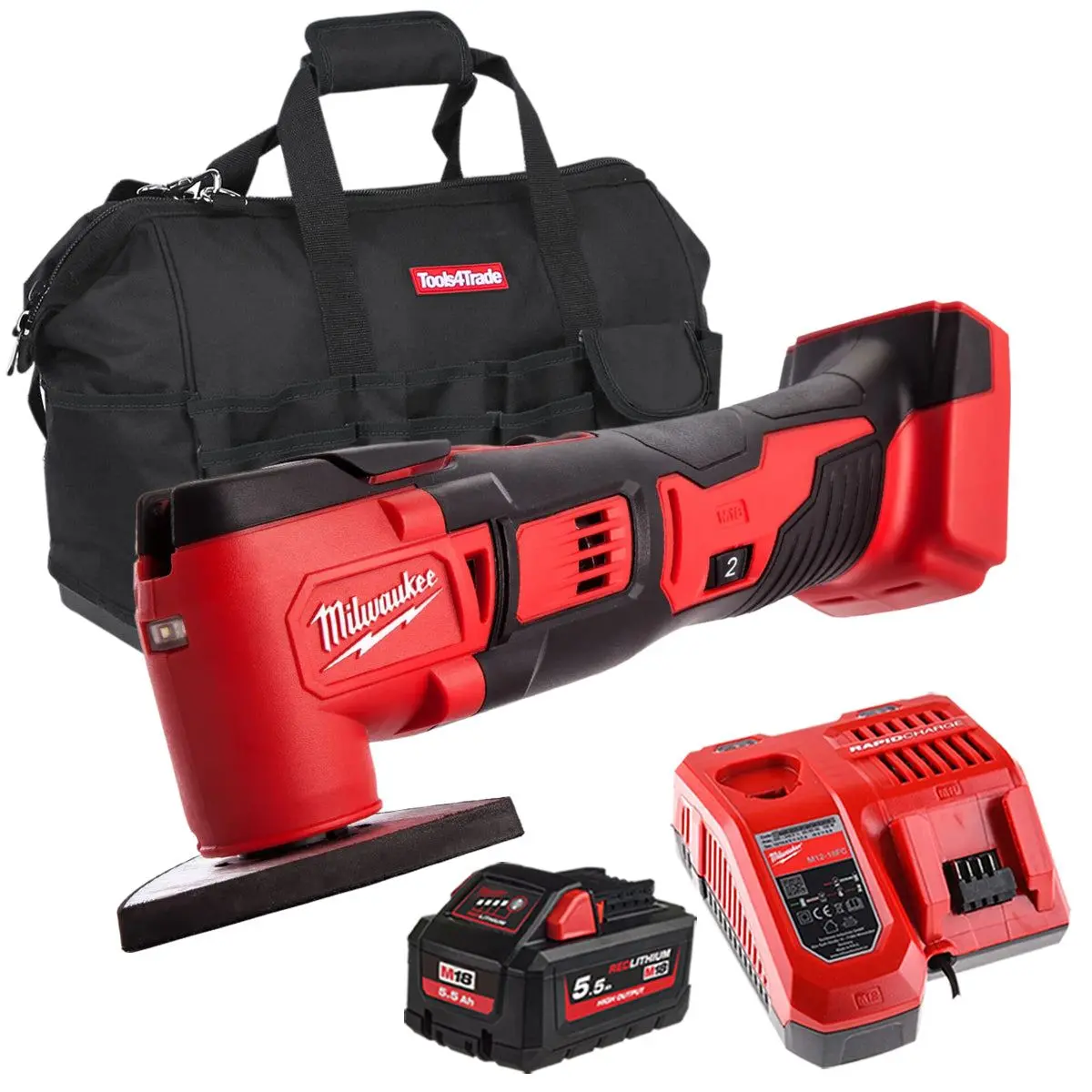 Milwaukee M18bmt-0 M18 18V Compact Multi Tool With 1 X 5.5Ah Battery Charger & Bag 1