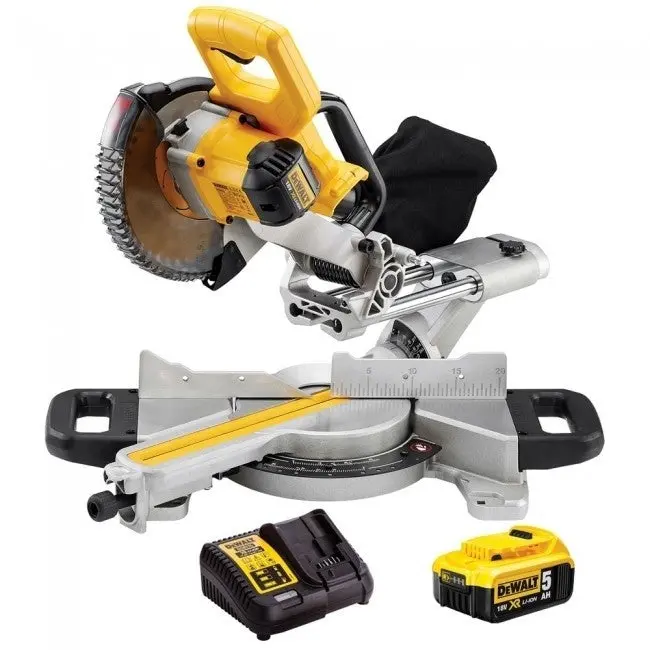 Dewalt Dcs365n 18V Cordless 184Mm Mitre Saw With 1 X 5.0Ah Battery & Charger 1