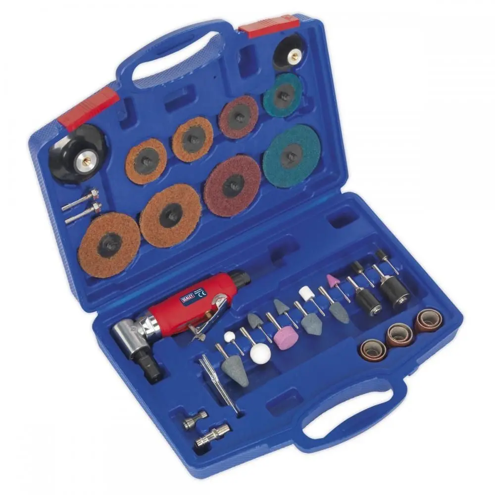 Sealey Gsa674k Air Angle Die Grinder And Accessories Kit 42 Piece 1