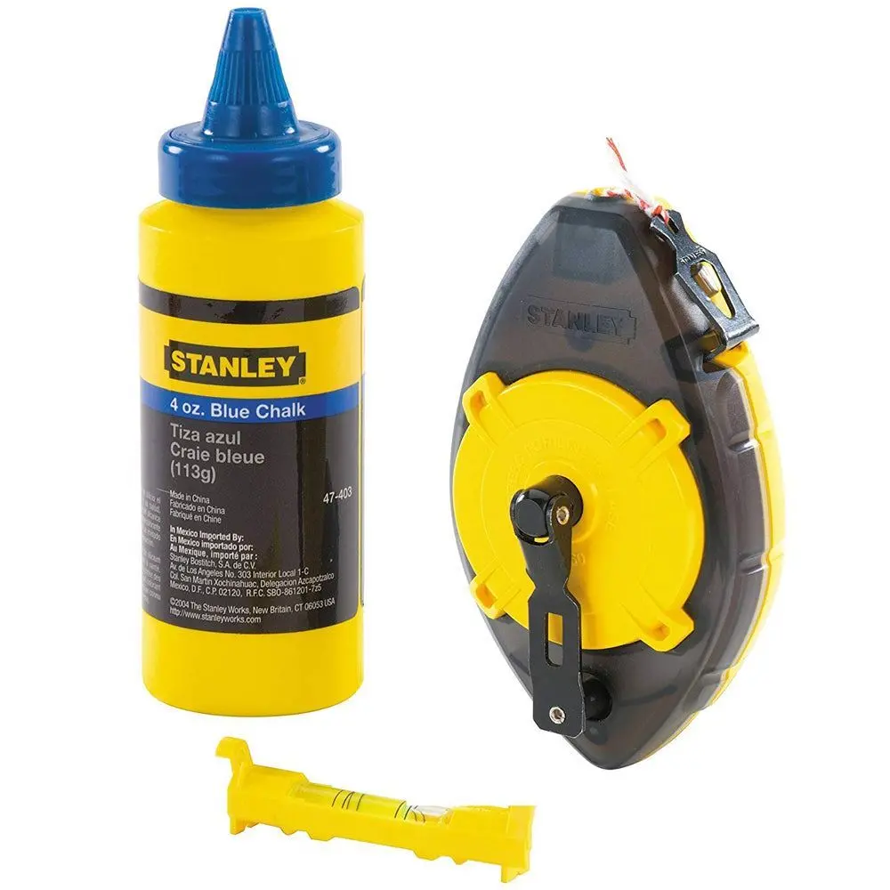 Stanley 0-47-465 Power Winder Chalk Line 30M Chalk & Level Sta047465 1