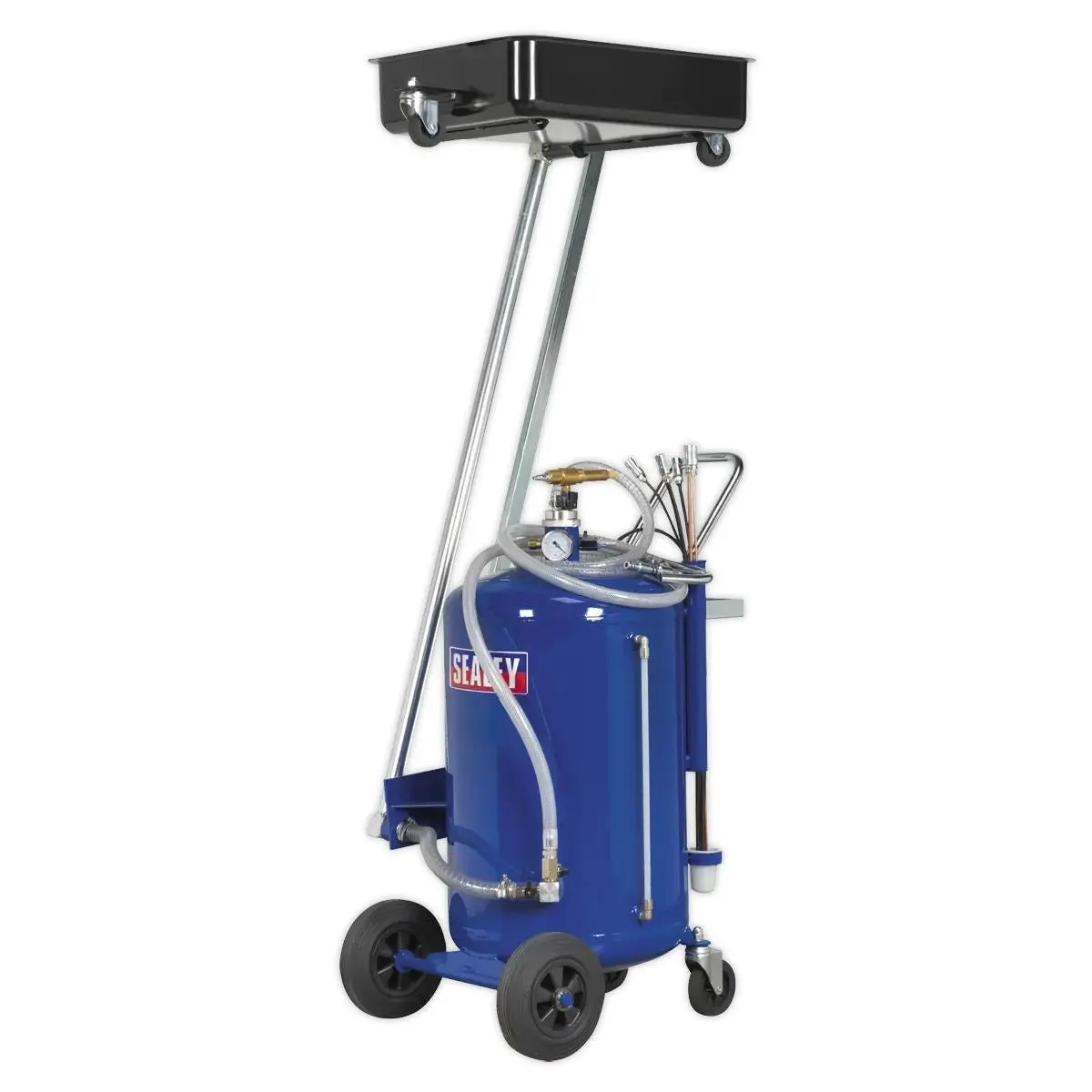 Sealey Ak462dx Cantilever Air Discharge Mobile Oil Drainer With Probes 80L 1