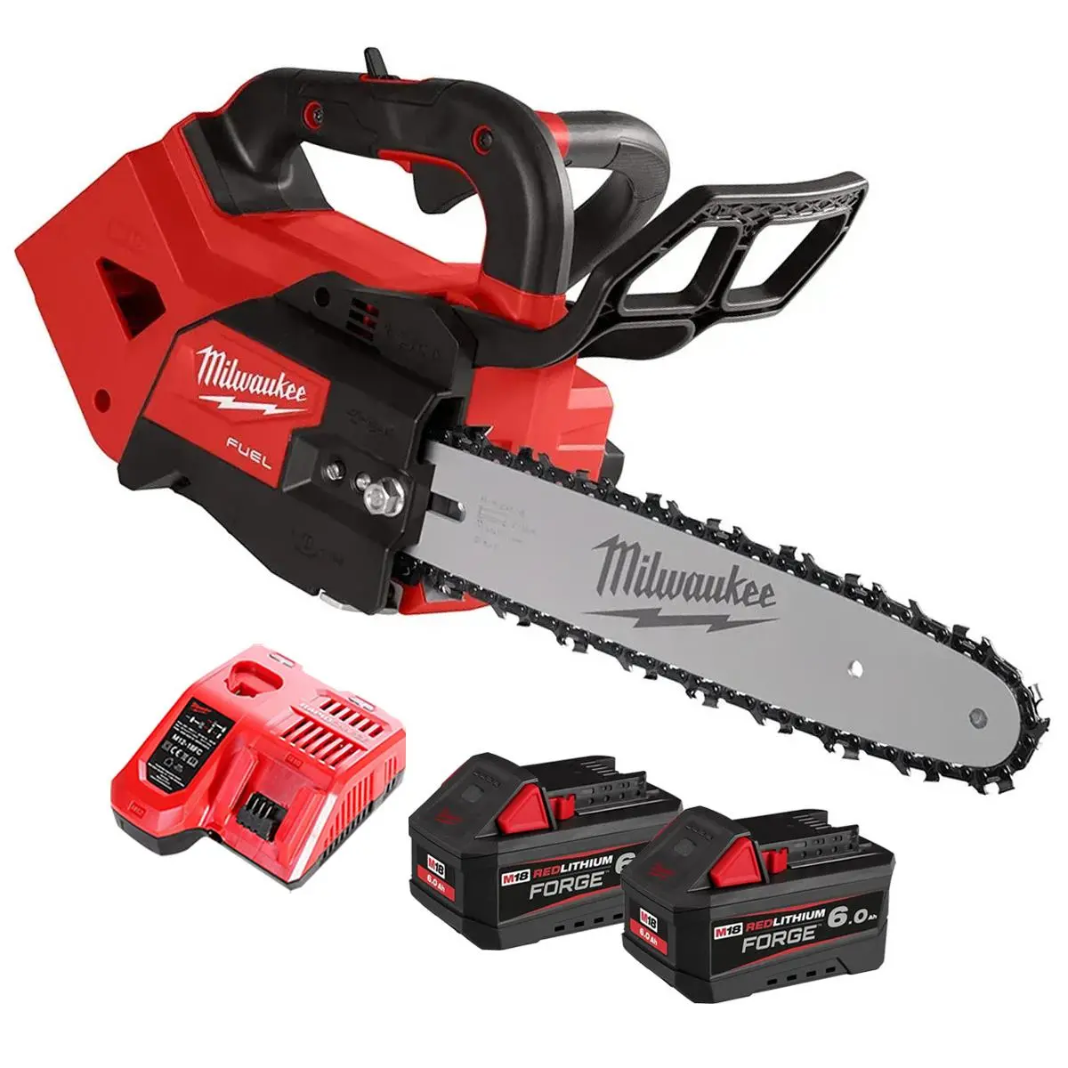 Milwaukee M18fthchs30-0 18V Brushless Top Handle Chainsaw With 2 X 6.0Ah Batteries & Charger 1