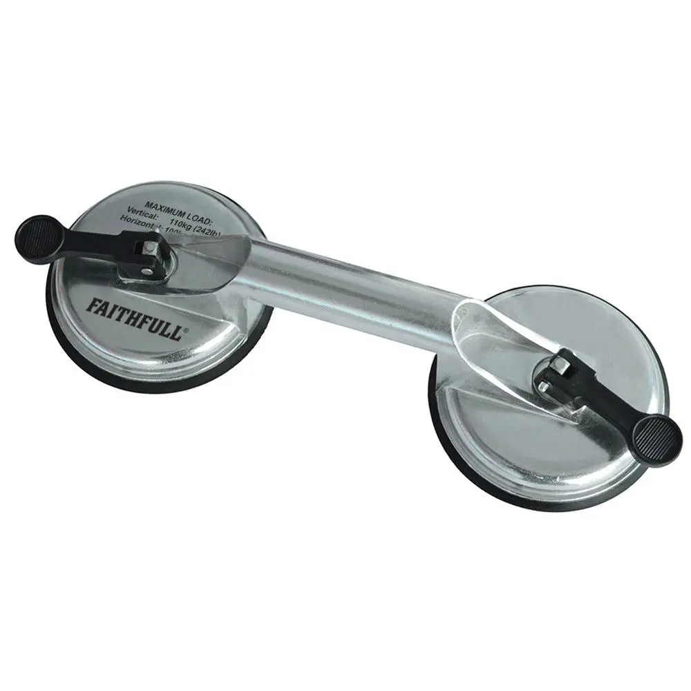 Faithfull Faisucpad2p Double Pad Aluminium Pro Suction Lifter 1