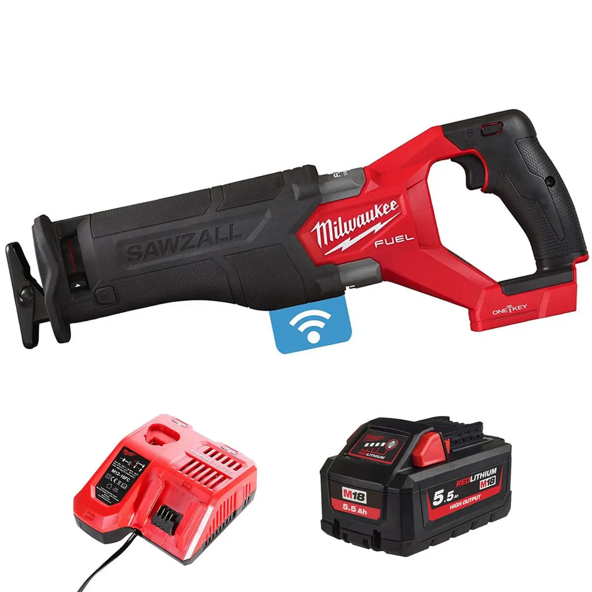Milwaukee M18onefsz-0 M18 Fuel 18V One-Key Sawzall With 1 X 5.5Ah Battery & Charger 1