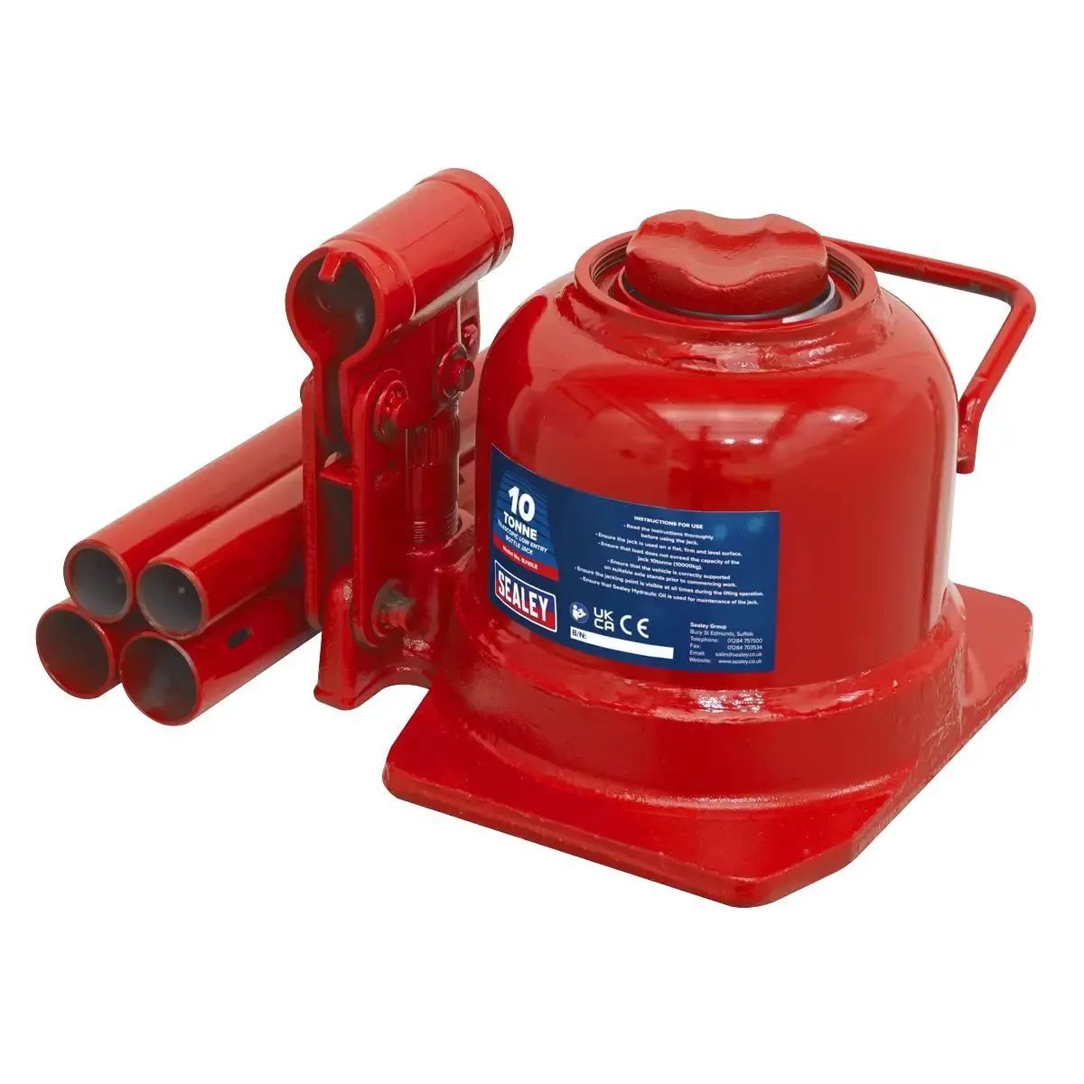 Sealey Bj10le Bottle Jack 10Tonne Low Entry Telescopic 1