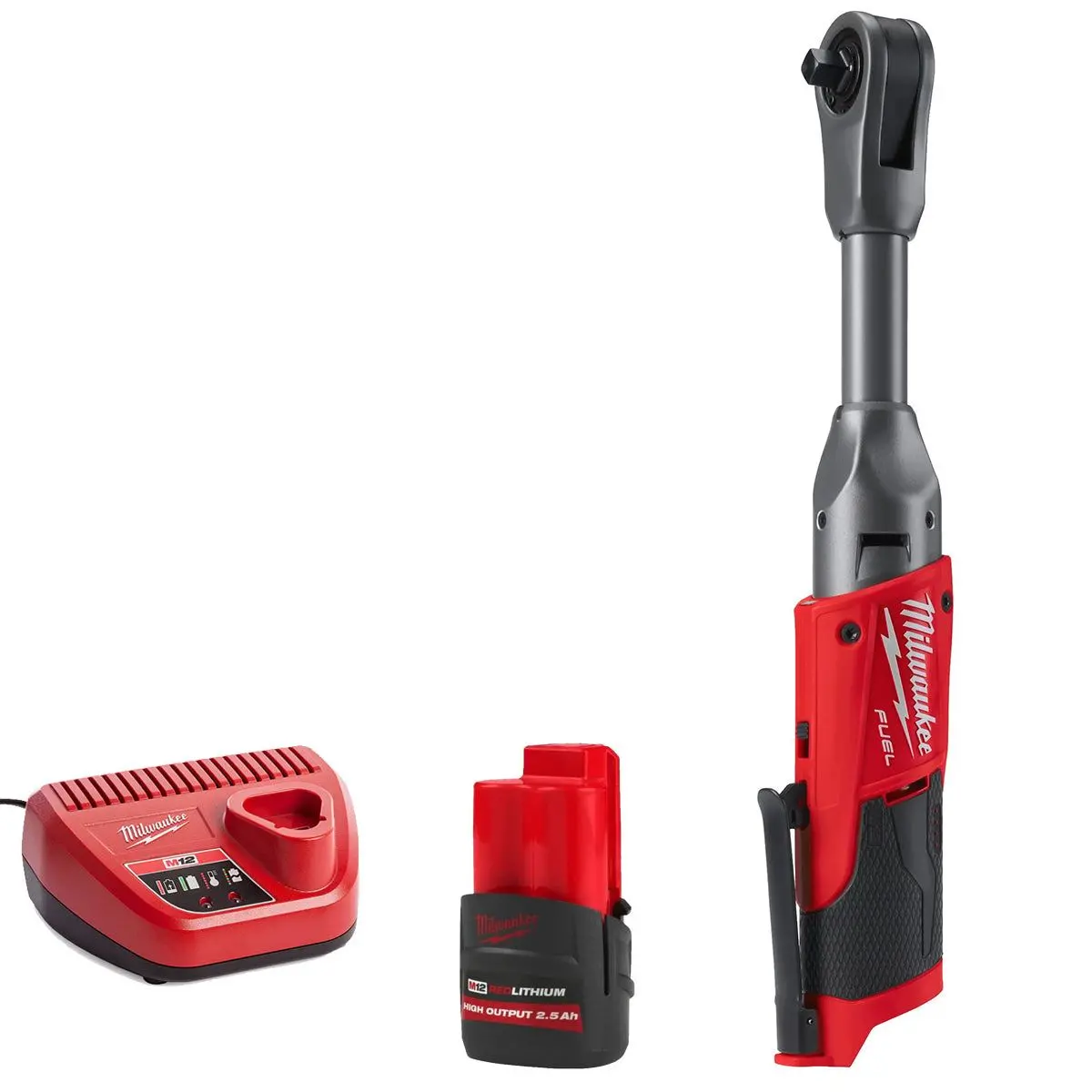 Milwaukee M12fir38lr-0 12V Brushless Long Reach 3/8In Ratchet With 1 X 2.5Ah Battery & Charger 1