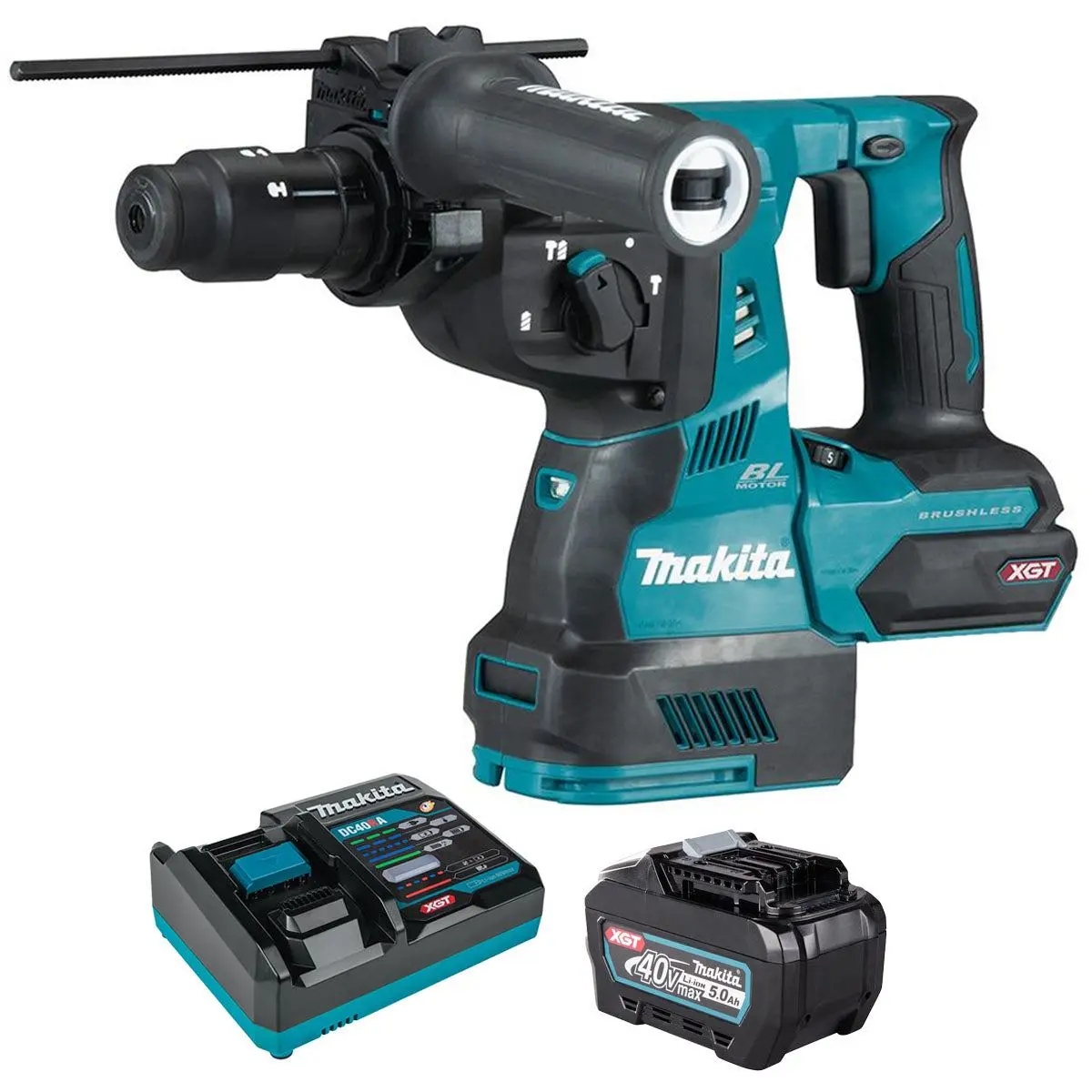Makita Hr004gz 40V Max Xgt Brushless Sds+ Rotary Hammer Drill With 1 X 5.0Ah Battery & Charger 1