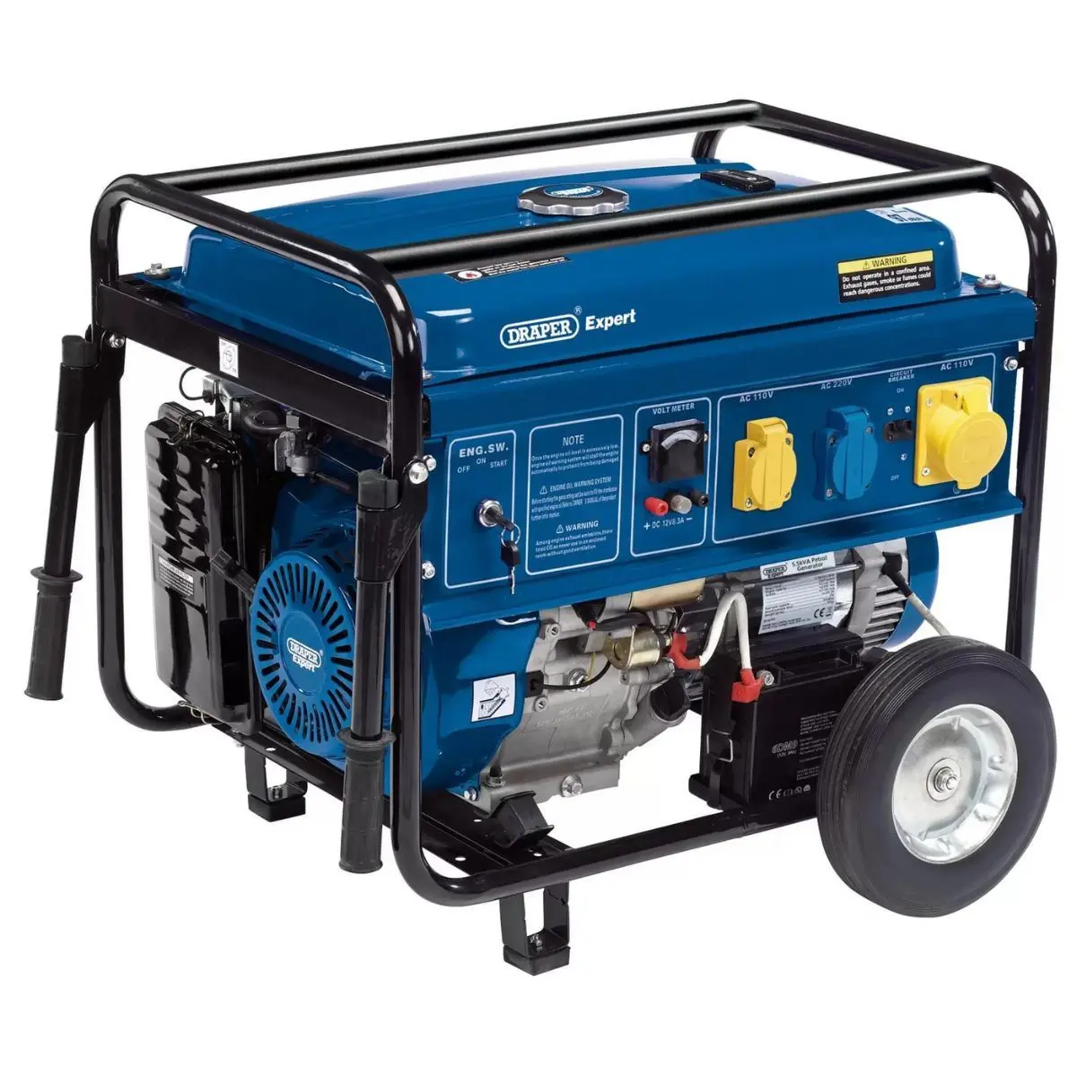 Draper Expert Pg58w Petrol Generator With Wheels 230V/5000W 23987 1