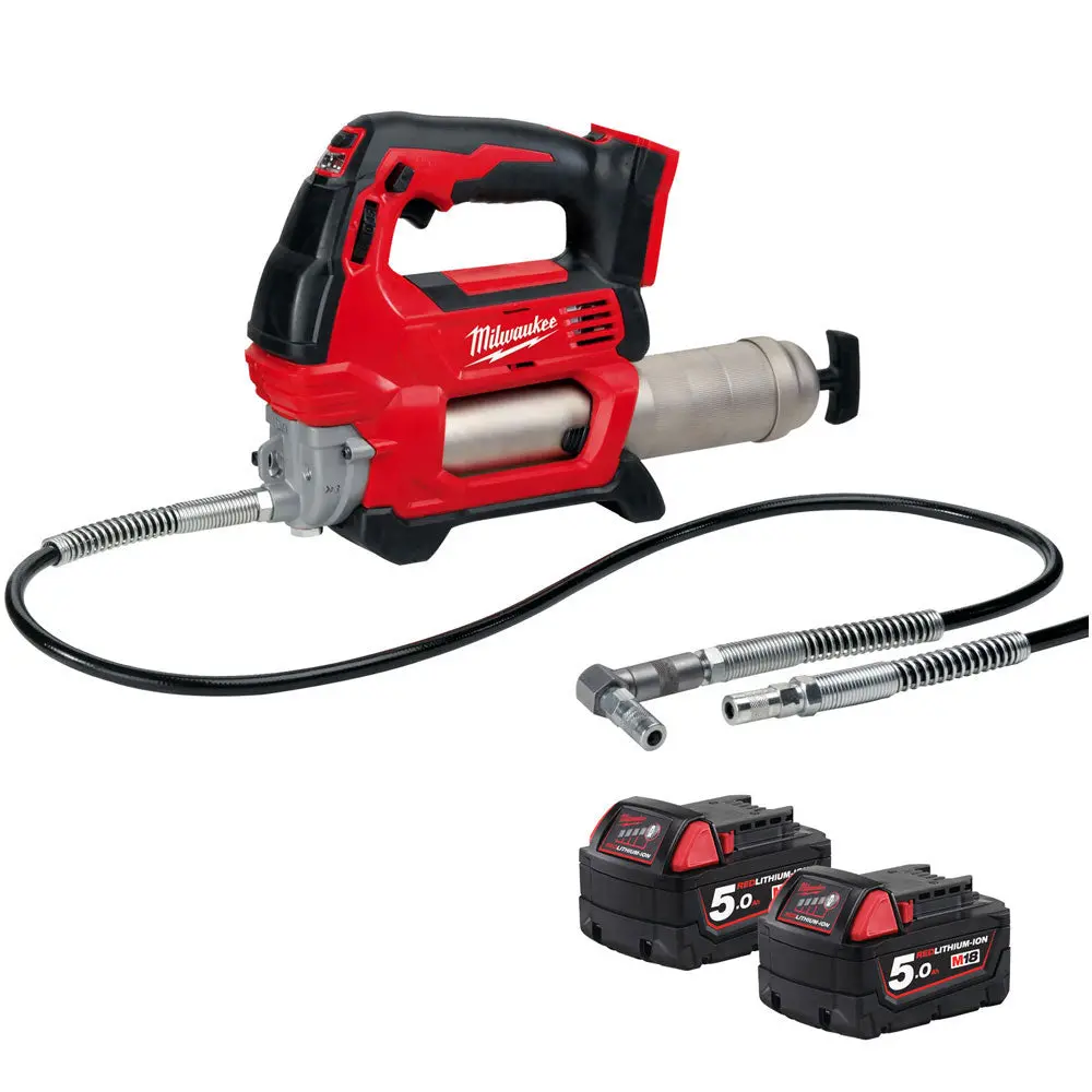 Milwaukee M18gg-0 18V M18 Cordless Grease Gun With 2 X 5.0Ah Batteries 1