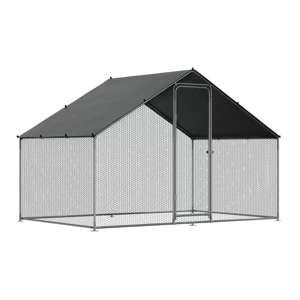 Sealey Dg278 Dellonda 3 X 2 X 2M Walk-In Chicken Run, Galvanized Steel, Roof Cover & Pvc Coated Chicken Wire 1