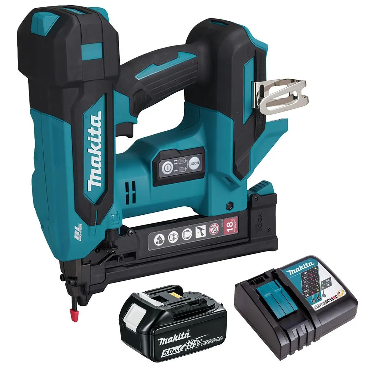 Makita Dst630z 18V Lxt Brushless 18G Narrow Crown Stapler With 1 X 5.0Ah Battery & Charger 1