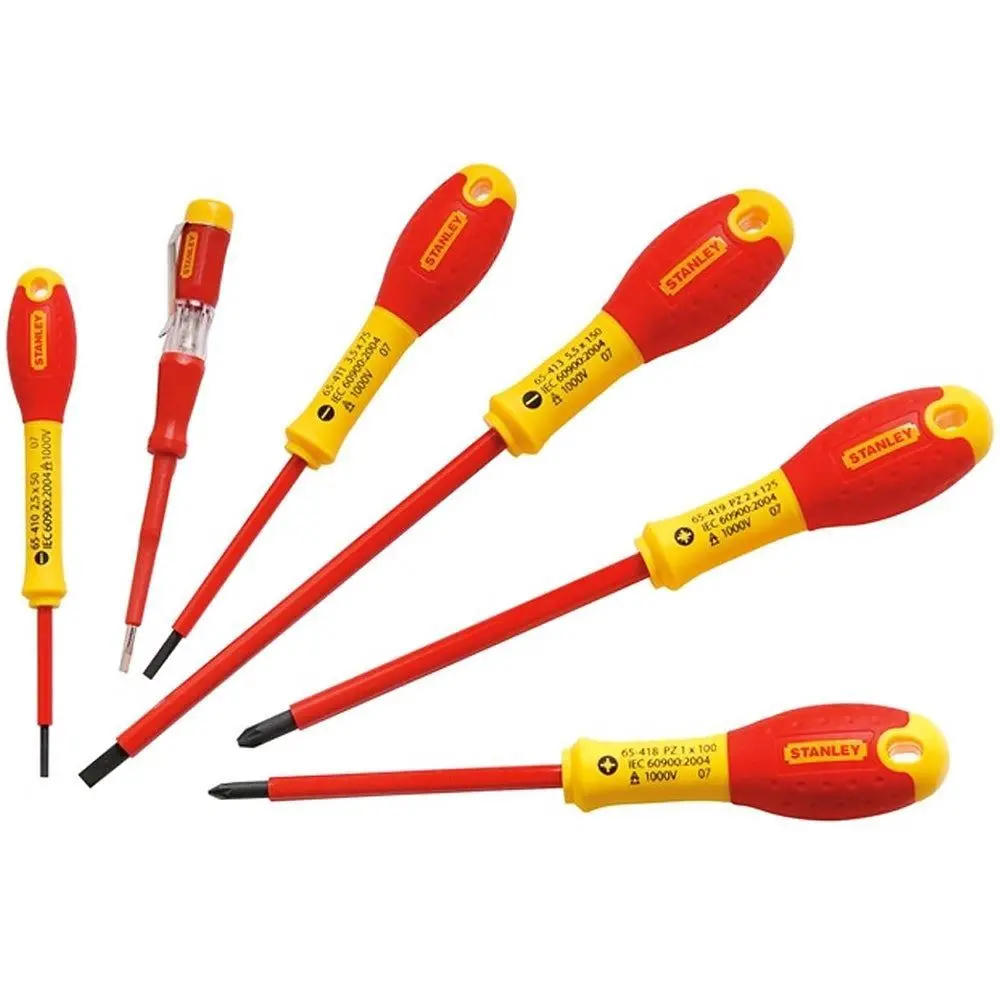 Stanley Fatmax Vde Insulated Parallel & Pozidriv Screwdriver Set Of 6 Sta065443 1