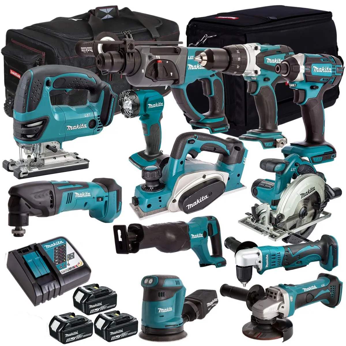 Makita 18V 12 Piece Combo Kit With 3 X 5.0Ah Battery & Charger Makdeal 55M 1