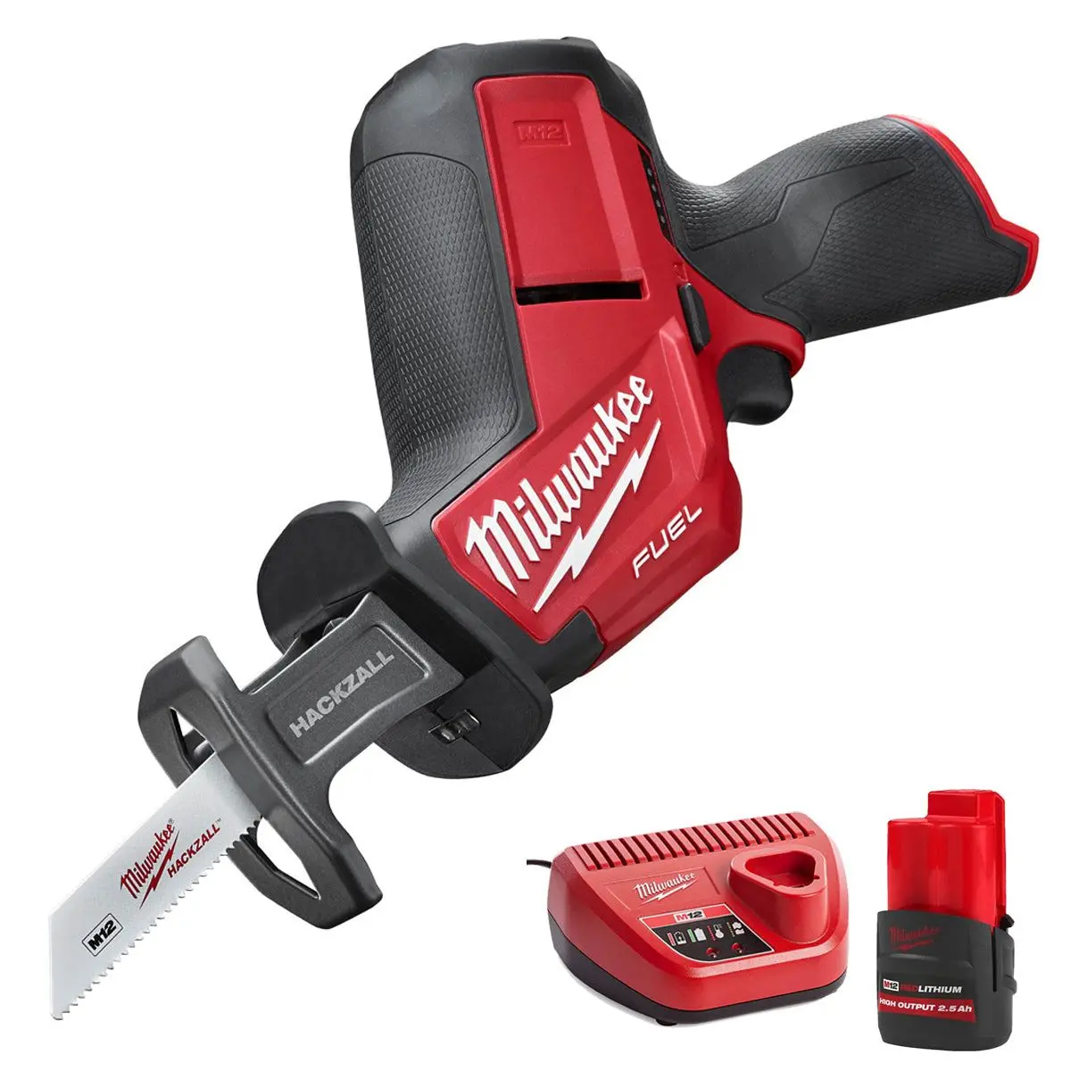 Milwaukee M12chz-0 12V Fuel Brushless Hackzall Reciprocating Saw With 1 X 2.5Ah Battery & Charger 1