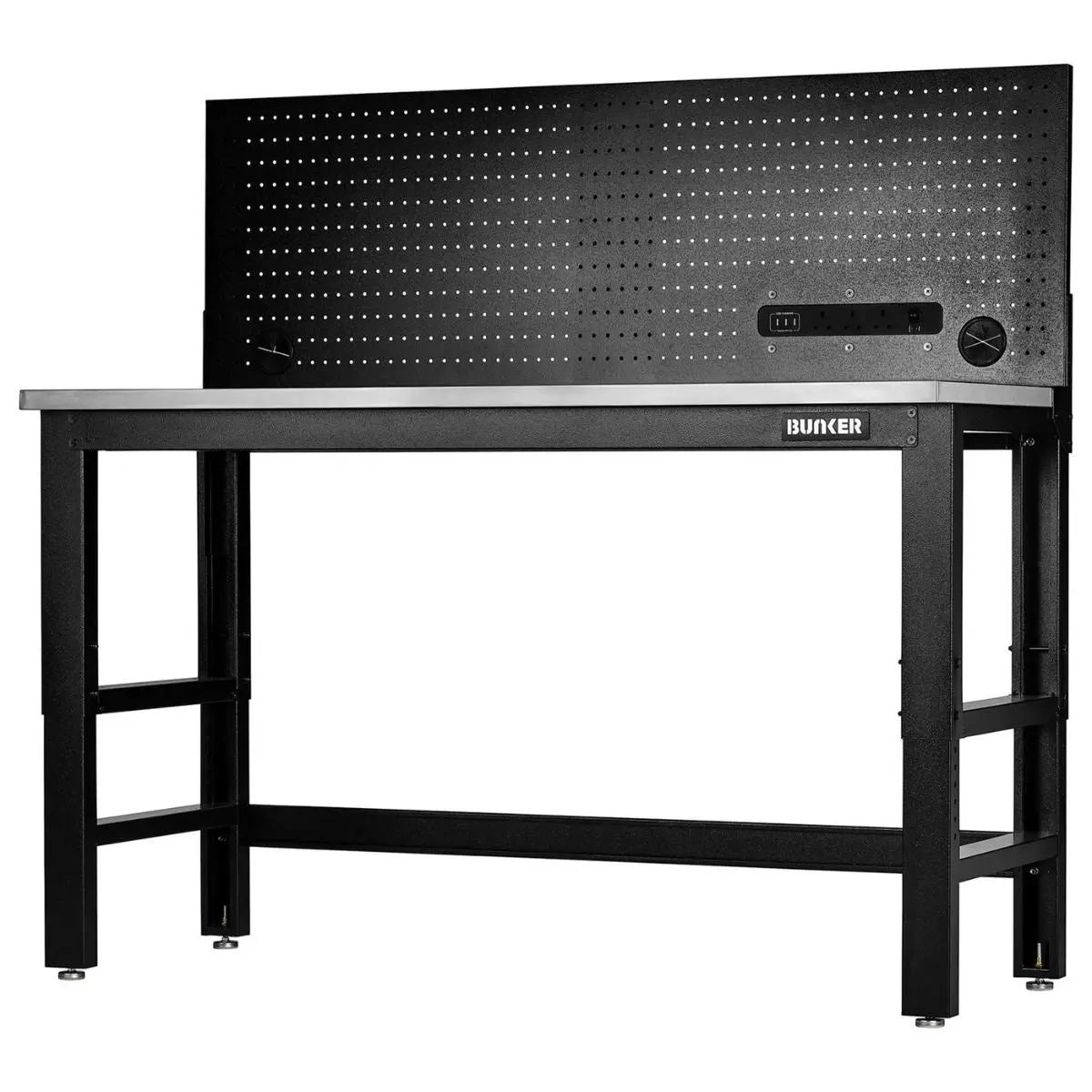 Draper B300-Wb61sspp Bunker 1550Mm Workbench With Stainless Steel Worktop & Power Pegboard 28097 1
