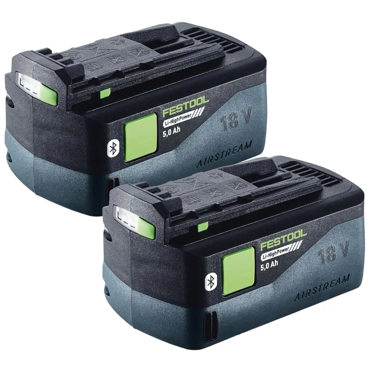 Festool Bp 18 Li 5.0Ah Hp-Asi High Power Air Stream Battery With Bluetooth 578519 Pack Of 2 1