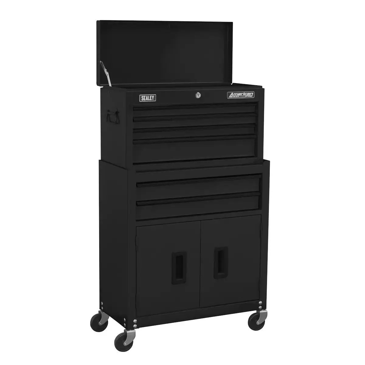 Sealey Ap22bk 6 Drawer Topchest & Rollcab Combination With Ball-Bearing Slides-Black 1